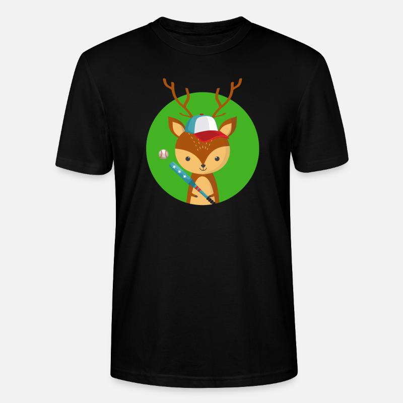 Hirsche und Baseball - Stanley/Stella Unisex Bio-T-Shirt CRAFTER - Schwarz