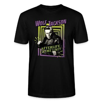 Beetlejuice 2 Wolf Jackson Afterlife Crime Unit - T-shirt bio CRAFTER Stanley Stella Unisexe - noir - Devant - Alina (178cm) & Michal (187cm)