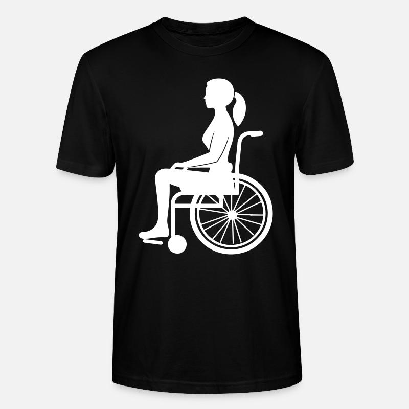 Rollstuhl Dame - Stanley/Stella Unisex Bio-T-Shirt CRAFTER - Schwarz