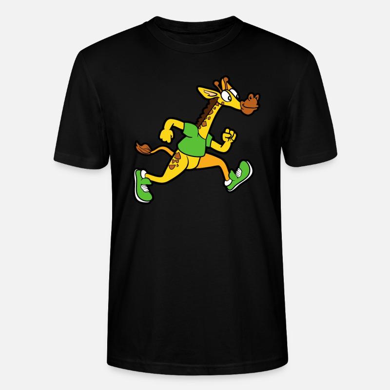 Girafe sprinter jogging athlétisme - T-shirt bio CRAFTER Stanley Stella Unisexe - noir