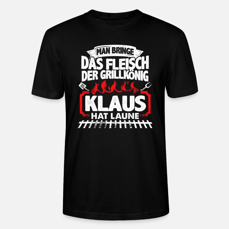 KLAUS - Grill - Stanley/Stella Unisex Bio-T-Shirt CRAFTER - Schwarz