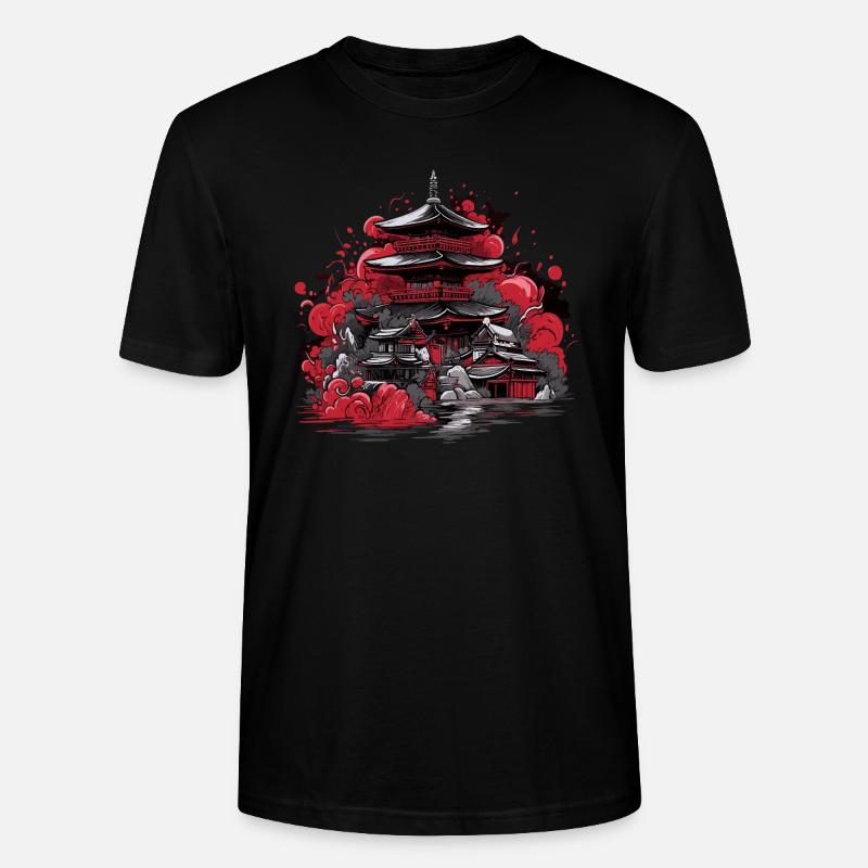 Japan Japanischer Tempel Nihon - Stanley/Stella Unisex Bio-T-Shirt CRAFTER - Schwarz