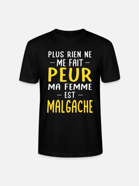 Rien ne me fait peur ma femme est Malgache - T-shirt bio CRAFTER Stanley Stella Unisexe - noir
