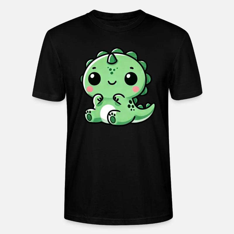 Mignon Dino T-Rex Chibi - T-shirt bio CRAFTER Stanley Stella Unisexe - noir
