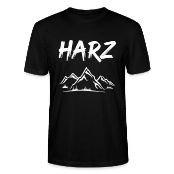 Harz - Stanley/Stella Unisex Bio-T-Shirt CRAFTER - Schwarz - Vorne - Alina (178cm) & Michal (187cm)