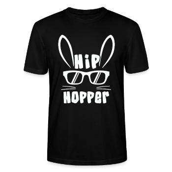 Easter Easter Hip Hopper Cool Easter Gift - Stanley/Stella CRAFTER Unisex Organic T-Shirt - black - Front - Alina (178cm) & Michal (187cm)
