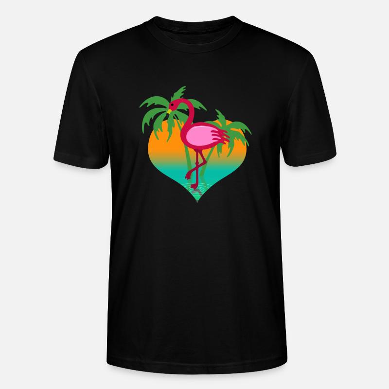 Flamingo im Wasser - Stanley/Stella Unisex Bio-T-Shirt CRAFTER - Schwarz