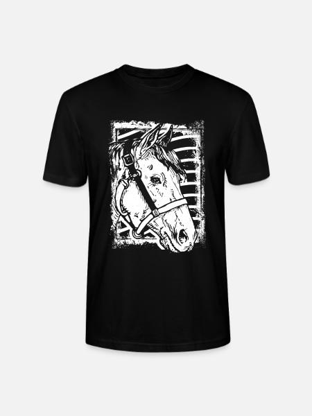 Reiten - Reiter - Pferd - Pferdekopf - Stanley/Stella Unisex Bio-T-Shirt CRAFTER - Schwarz