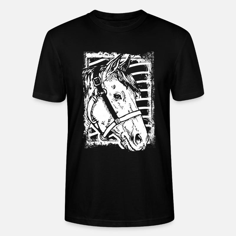Reiten - Reiter - Pferd - Pferdekopf - Stanley/Stella Unisex Bio-T-Shirt CRAFTER - Schwarz
