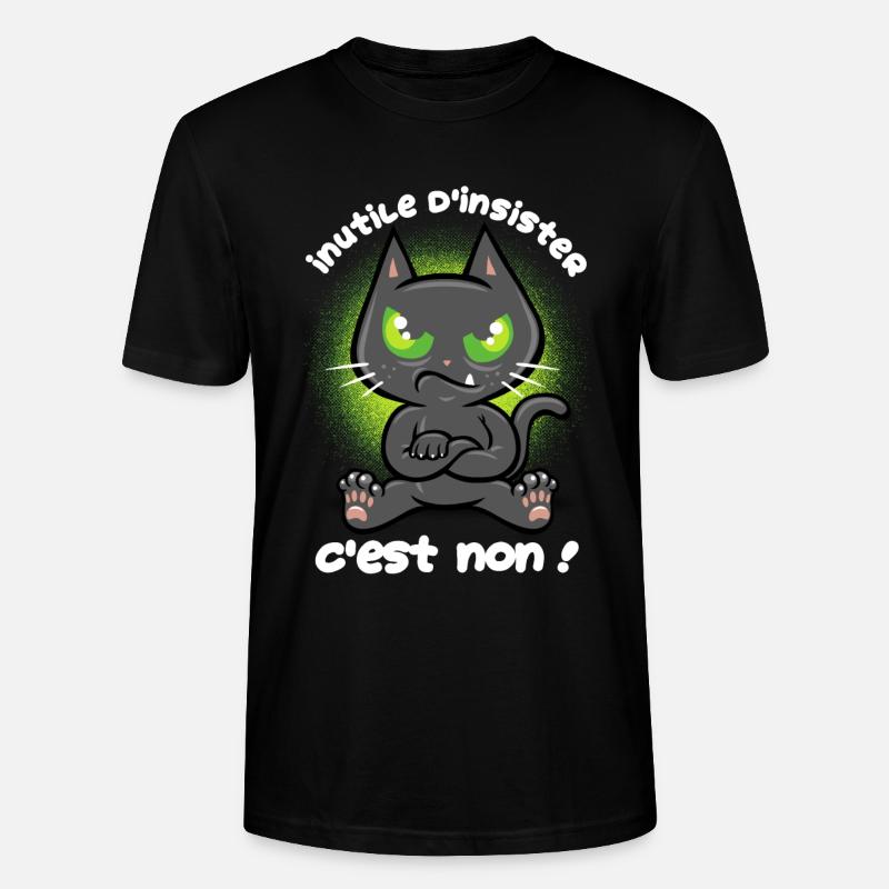 Chat têtu - T-shirt bio CRAFTER Stanley Stella Unisexe - noir
