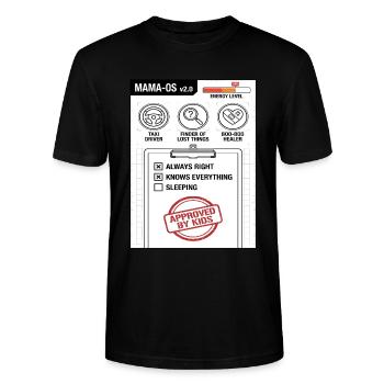 Système d’exploitation Mama-OS v2.0 - T-shirt bio CRAFTER Stanley Stella Unisexe - noir - Devant - Alina (178cm) & Michal (187cm)