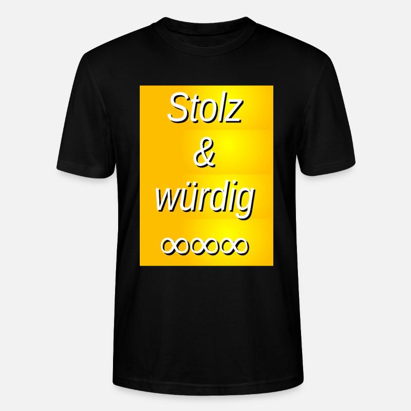 Impression dorée fière et digne - T-shirt bio CRAFTER Stanley Stella Unisexe - noir