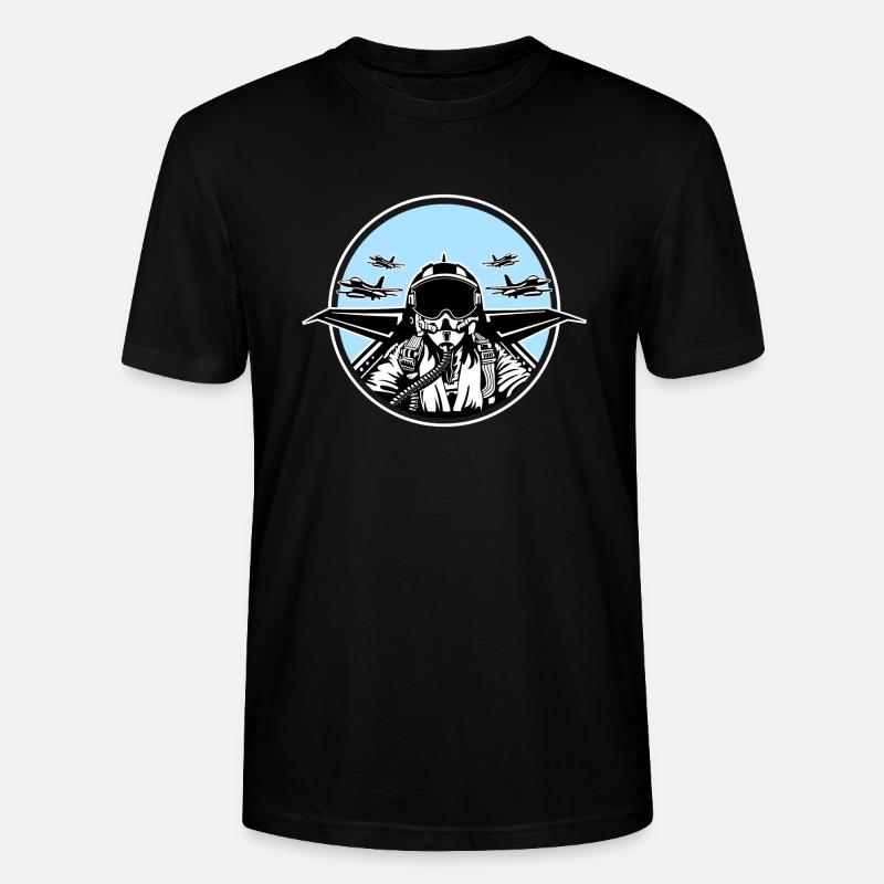 Jet Pilot / Kampfpilot 01_black white - Stanley/Stella CRAFTER Unisex Organic T-Shirt - black
