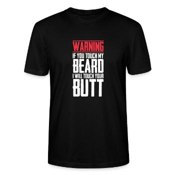Beard beard beard full beard goatee stubble beard - Stanley/Stella CRAFTER Unisex Organic T-Shirt - black - Front - Alina (178cm) & Michal (187cm)