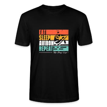 Manger dormir aviron repeter. Pour un rameur - T-shirt bio CRAFTER Stanley Stella Unisexe - noir - Devant - Alina (178cm) & Michal (187cm)