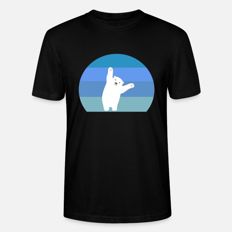 Retro Polarbär Eisbär - Stanley/Stella Unisex Bio-T-Shirt CRAFTER - Schwarz