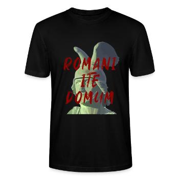 Hermann Arminius Lippe Detmold Romani ite domu - Stanley/Stella Unisex Bio-T-Shirt CRAFTER - Schwarz - Vorne - Alina (178cm) & Michal (187cm)