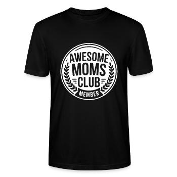 Club des mamans Awesome Moms Club - T-shirt bio CRAFTER Stanley Stella Unisexe - noir - Devant - Alina (178cm) & Michal (187cm)