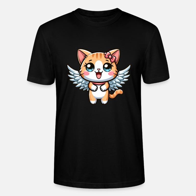 Süßer Katzenengel Comic - Stanley/Stella Unisex Bio-T-Shirt CRAFTER - Schwarz