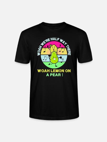 Woah Vi er halvvejs der, Woah Lemon på en pære! - - Stanley Stella CRAFTER unisex økologisk-T-shirt - sort