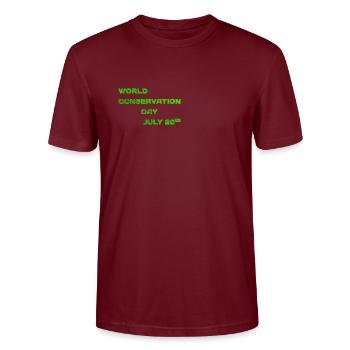 Journée mondiale de la nature « vert » - T-shirt bio CRAFTER Stanley Stella Unisexe - bordeaux - Devant - Alina (178cm) & Michal (187cm)