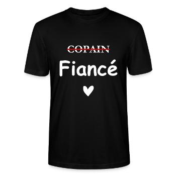 fiancé - T-shirt bio CRAFTER Stanley Stella Unisexe - noir - Devant - Alina (178cm) & Michal (187cm)