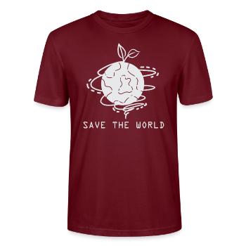 Sauvez le monde - T-shirt bio CRAFTER Stanley Stella Unisexe - bordeaux - Devant - Alina (178cm) & Michal (187cm)