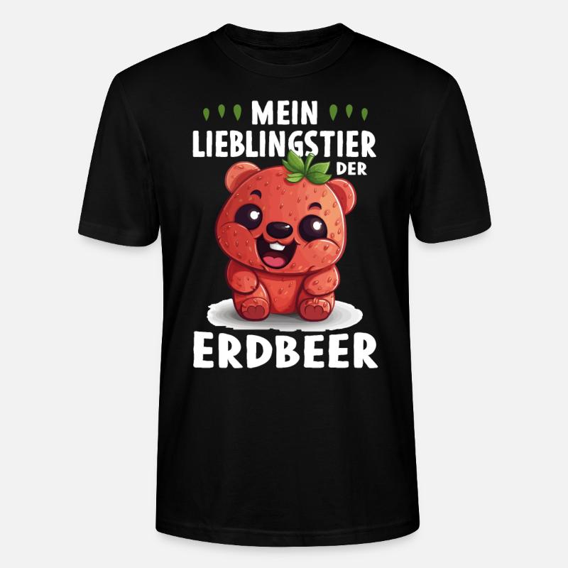 Lustige Sprüche Erdbeere Früchte - Stanley/Stella Unisex Bio-T-Shirt CRAFTER - Schwarz