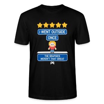 Je suis sorti une fois - joueur - T-shirt bio CRAFTER Stanley Stella Unisexe - noir - Devant - Alina (178cm) & Michal (187cm)