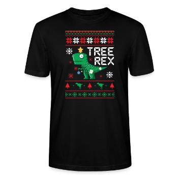 Tree Rex Baum Rex - Stanley/Stella Unisex Bio-T-Shirt CRAFTER - Schwarz - Vorne - Alina (178cm) & Michal (187cm)
