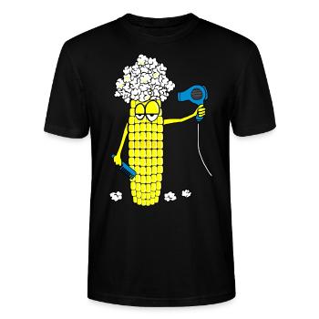 Maiskolben Föhn - Stanley/Stella Unisex Bio-T-Shirt CRAFTER - Schwarz - Vorne - Alina (178cm) & Michal (187cm)