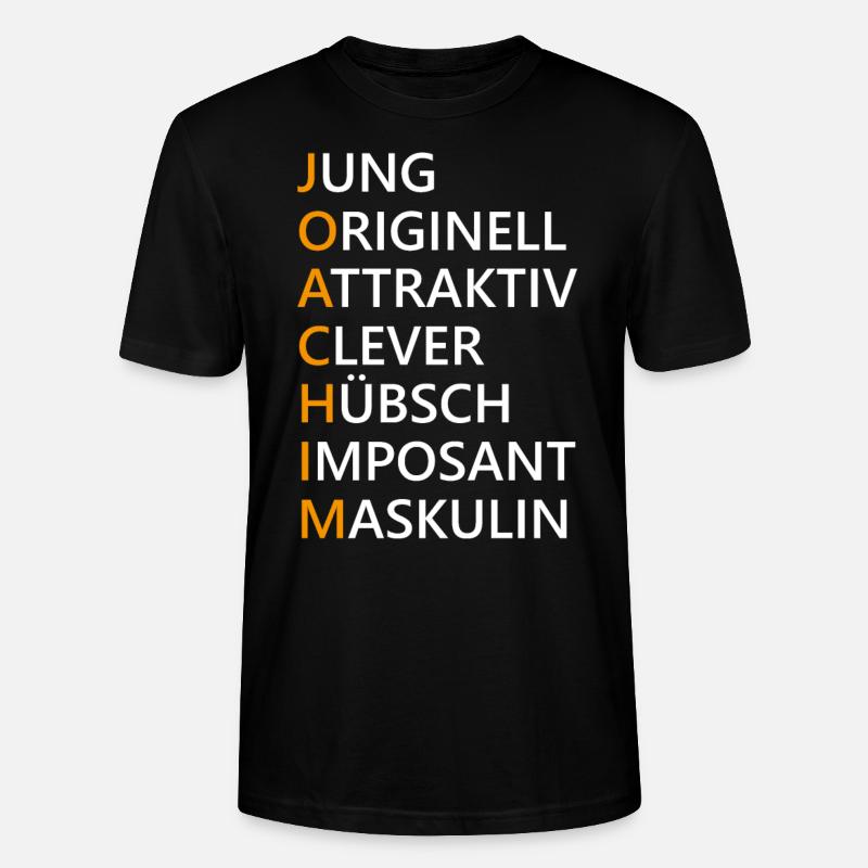 Joachim Name Geschenk - Stanley/Stella Unisex Bio-T-Shirt CRAFTER - Schwarz