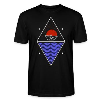 Love the Sea - Stanley/Stella CRAFTER Unisex Organic T-Shirt - black - Front - Alina (178cm) & Michal (187cm)