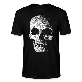 Totenkopf - Stanley/Stella Unisex Bio-T-Shirt CRAFTER - Schwarz - Vorne - Alina (178cm) & Michal (187cm)