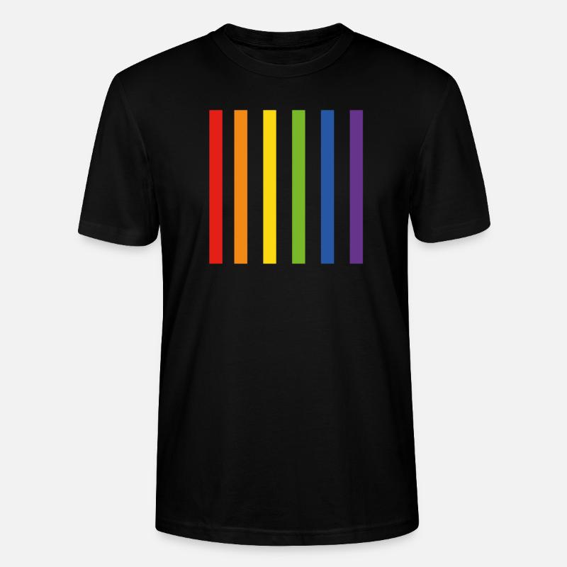 Drapeau arc-en-ciel LGBT - T-shirt bio CRAFTER Stanley Stella Unisexe - noir