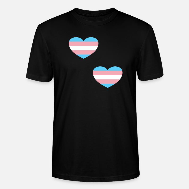 Coeurs de drapeau trans - T-shirt bio CRAFTER Stanley Stella Unisexe - noir