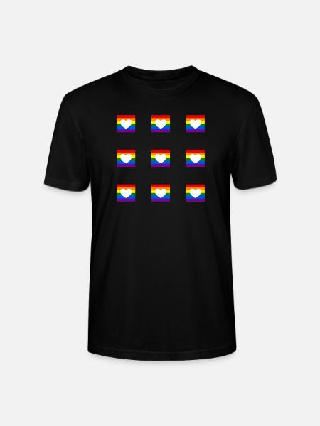 LGBTQ-Regenbogenherz - Stanley/Stella Unisex Bio-T-Shirt CRAFTER - Schwarz