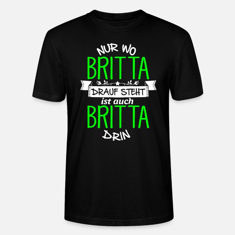 BRITTA die Echte - Stanley/Stella Unisex Bio-T-Shirt CRAFTER - Schwarz
