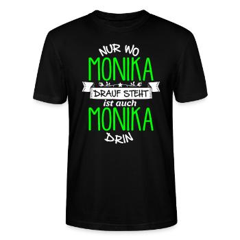MONIKA die Echte - Stanley/Stella Unisex Bio-T-Shirt CRAFTER - Schwarz - Vorne - Alina (178cm) & Michal (187cm)