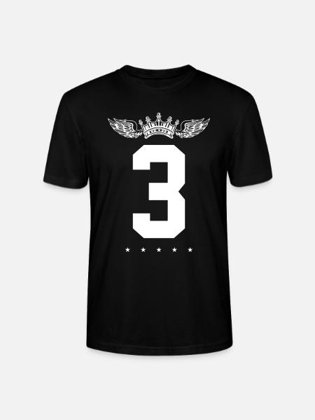 3 Zahl Krone - Stanley/Stella Unisex Bio-T-Shirt CRAFTER - Schwarz