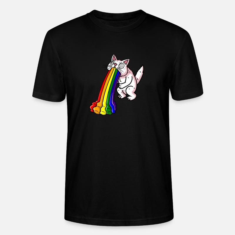 regenbogen sarkasmus katze übelkeit - Stanley/Stella Unisex Bio-T-Shirt CRAFTER - Schwarz