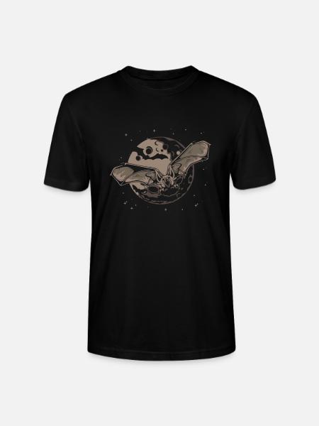 Bat Full Moon Halloween - Stanley/Stella CRAFTER Unisex Organic T-Shirt - black