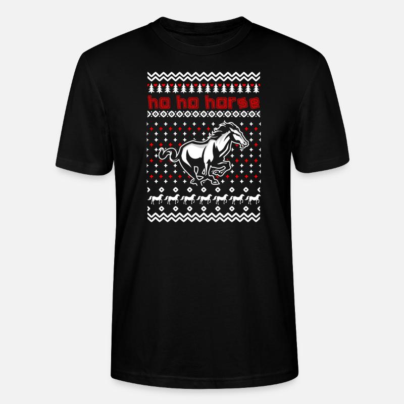 Ho Ho Pferd - Stanley/Stella Unisex Bio-T-Shirt CRAFTER - Schwarz