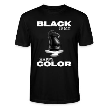 schach, black is my happy color juneteenth - Stanley/Stella Unisex Bio-T-Shirt CRAFTER - Schwarz - Vorne - Alina (178cm) & Michal (187cm)