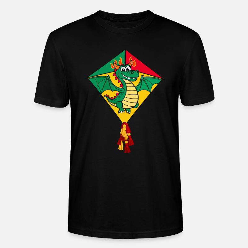 Süßer Flugdrachen - Stanley/Stella Unisex Bio-T-Shirt CRAFTER - Schwarz