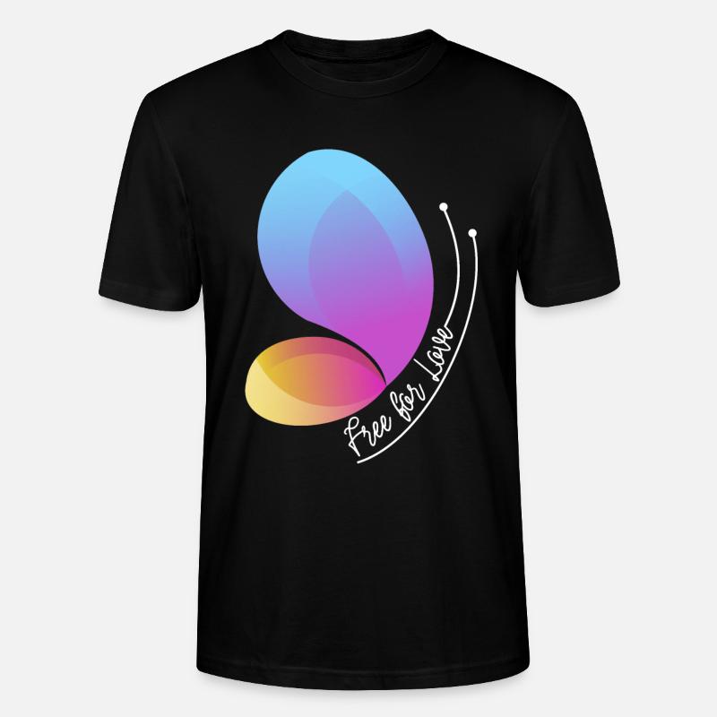 Frei durch Liebe Gradient Schmetterling - Stanley/Stella Unisex Bio-T-Shirt CRAFTER - Schwarz