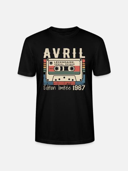 avril 1967 April 1967 - T-shirt bio CRAFTER Stanley Stella Unisexe - noir