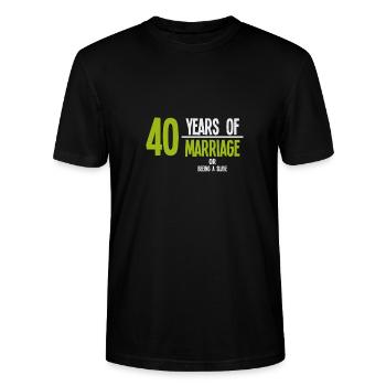 Rubinhochzeit 40 Jahre verheiratet - Stanley/Stella Unisex Bio-T-Shirt CRAFTER - Schwarz - Vorne - Alina (178cm) & Michal (187cm)