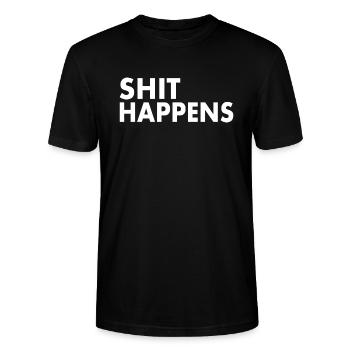 Shit happens - Stanley/Stella Unisex Bio-T-Shirt CRAFTER - Schwarz - Vorne - Alina (178cm) & Michal (187cm)
