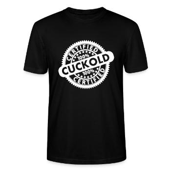 cuckold - Stanley/Stella Unisex Bio-T-Shirt CRAFTER - Schwarz - Vorne - Alina (178cm) & Michal (187cm)